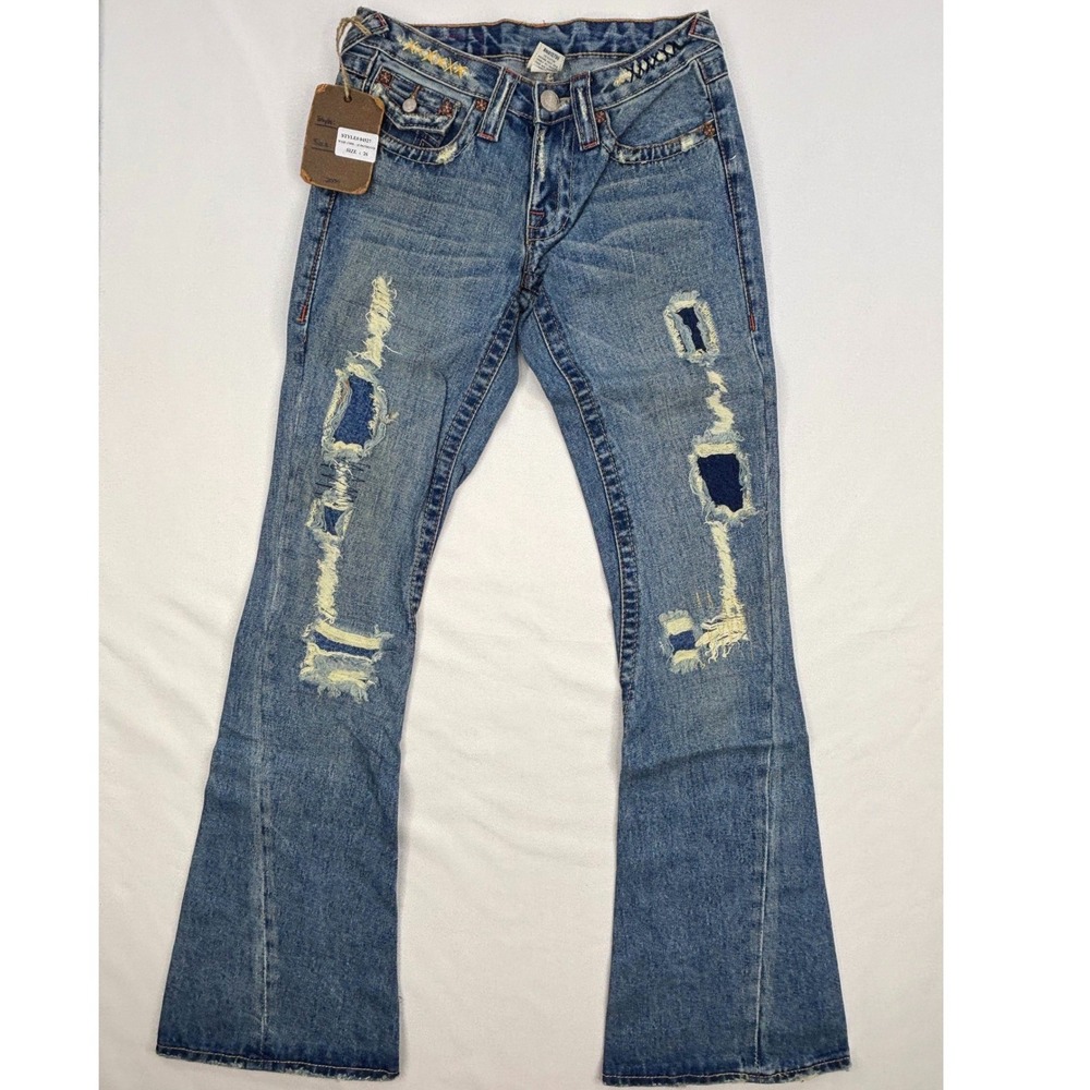True Religion Vintage 2004 Twisted Destroyed Flare size 26 NWT ( RARE )